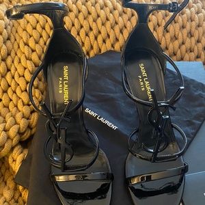 Saint Laurent YSL Cassandra Logo Heels